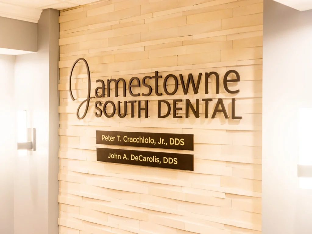 Office sign at Jamestowne South Dental